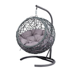 Cat Swing Bed with Stand & Cushion, Cat Egg Chair with Rattan Wicker Appearance, Indoor Hanging Swinging Cat Bed for Cats, Sm