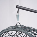 Cat Swing Bed with Stand & Cushion, Cat Egg Chair with Rattan Wicker Appearance, Indoor Hanging Swinging Cat Bed for Cats, Sm