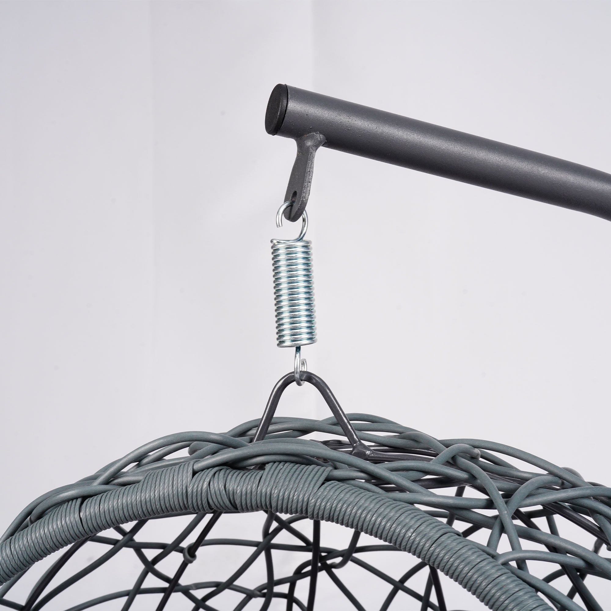 Cat Swing Bed with Stand & Cushion, Cat Egg Chair with Rattan Wicker Appearance, Indoor Hanging Swinging Cat Bed for Cats, Sm
