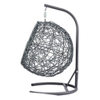 Cat Swing Bed with Stand & Cushion, Cat Egg Chair with Rattan Wicker Appearance, Indoor Hanging Swinging Cat Bed for Cats, Sm