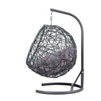 Cat Swing Bed with Stand & Cushion, Cat Egg Chair with Rattan Wicker Appearance, Indoor Hanging Swinging Cat Bed for Cats, Sm