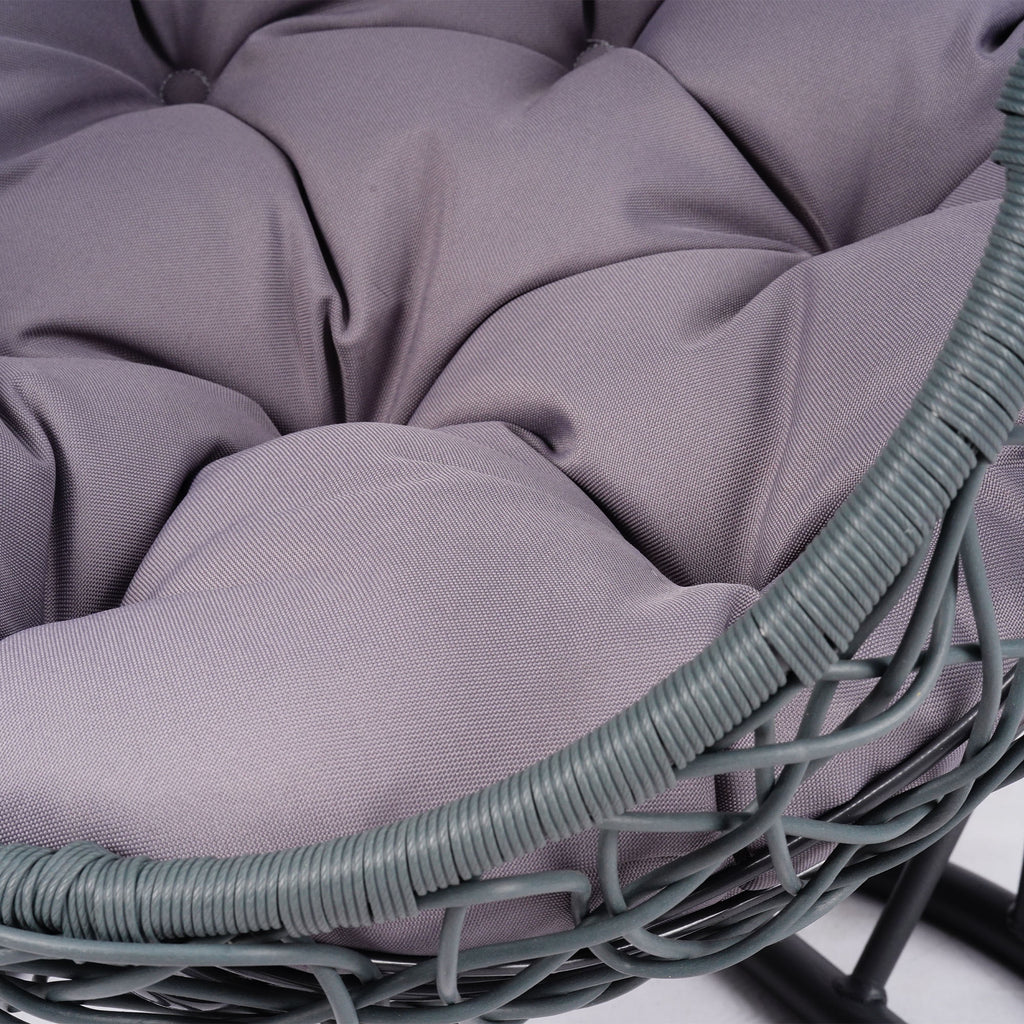 Cat Swing Bed with Stand & Cushion, Cat Egg Chair with Rattan Wicker Appearance, Indoor Hanging Swinging Cat Bed for Cats, Sm