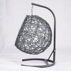 Cat Swing Bed with Stand & Cushion, Cat Egg Chair with Rattan Wicker Appearance, Indoor Hanging Swinging Cat Bed for Cats, Sm