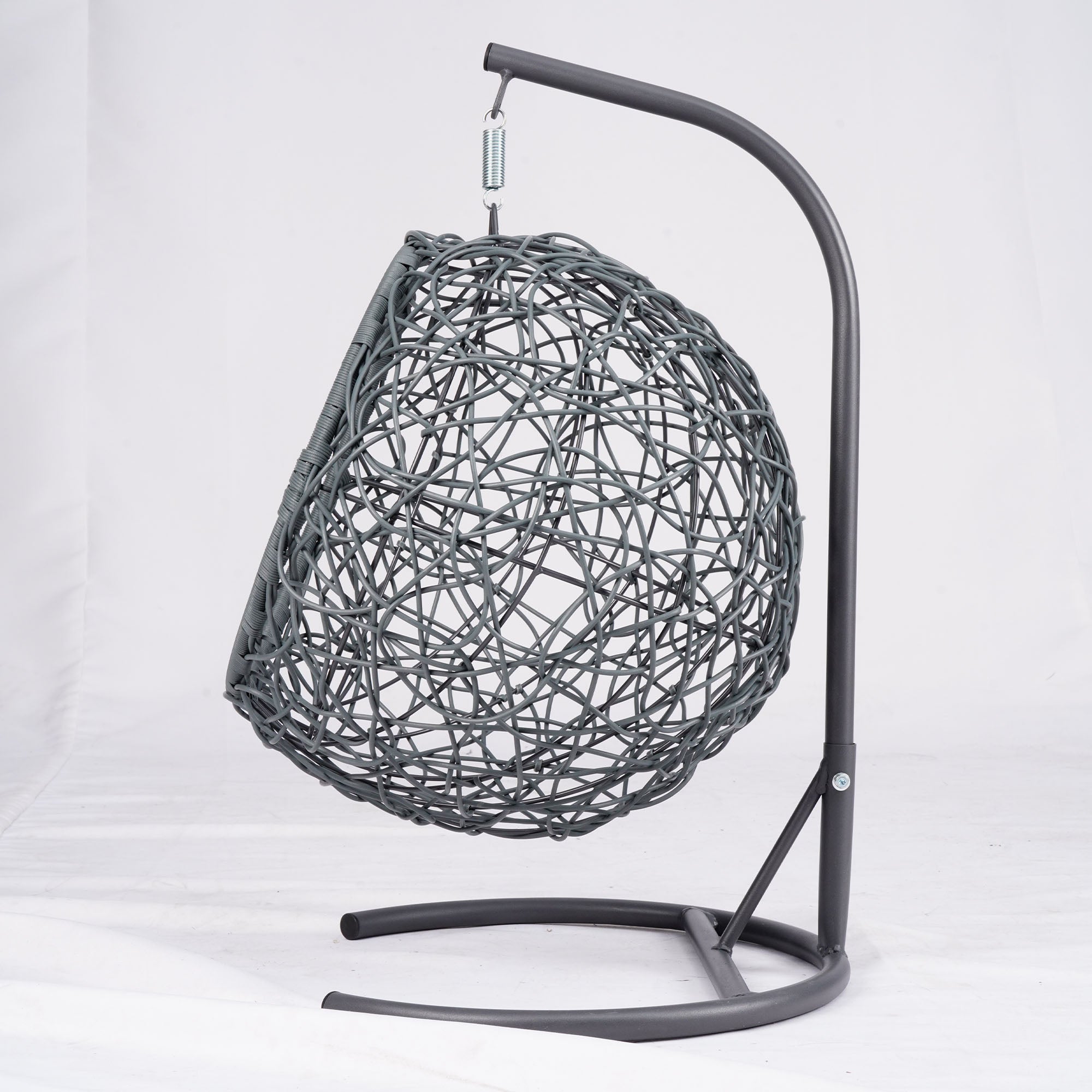 Cat Swing Bed with Stand & Cushion, Cat Egg Chair with Rattan Wicker Appearance, Indoor Hanging Swinging Cat Bed for Cats, Sm