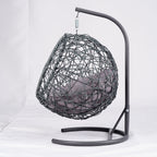 Cat Swing Bed with Stand & Cushion, Cat Egg Chair with Rattan Wicker Appearance, Indoor Hanging Swinging Cat Bed for Cats, Sm