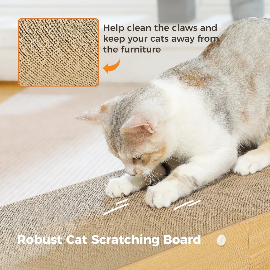 Large and Durable Cat Scratcher & Tunnel 40" X 12" Cat Cardboard Scratching Pad for Indoor Cats