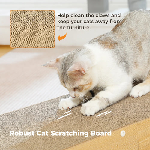 Large and Durable Cat Scratcher & Tunnel 40" X 12" Cat Cardboard Scratching Pad for Indoor Cats