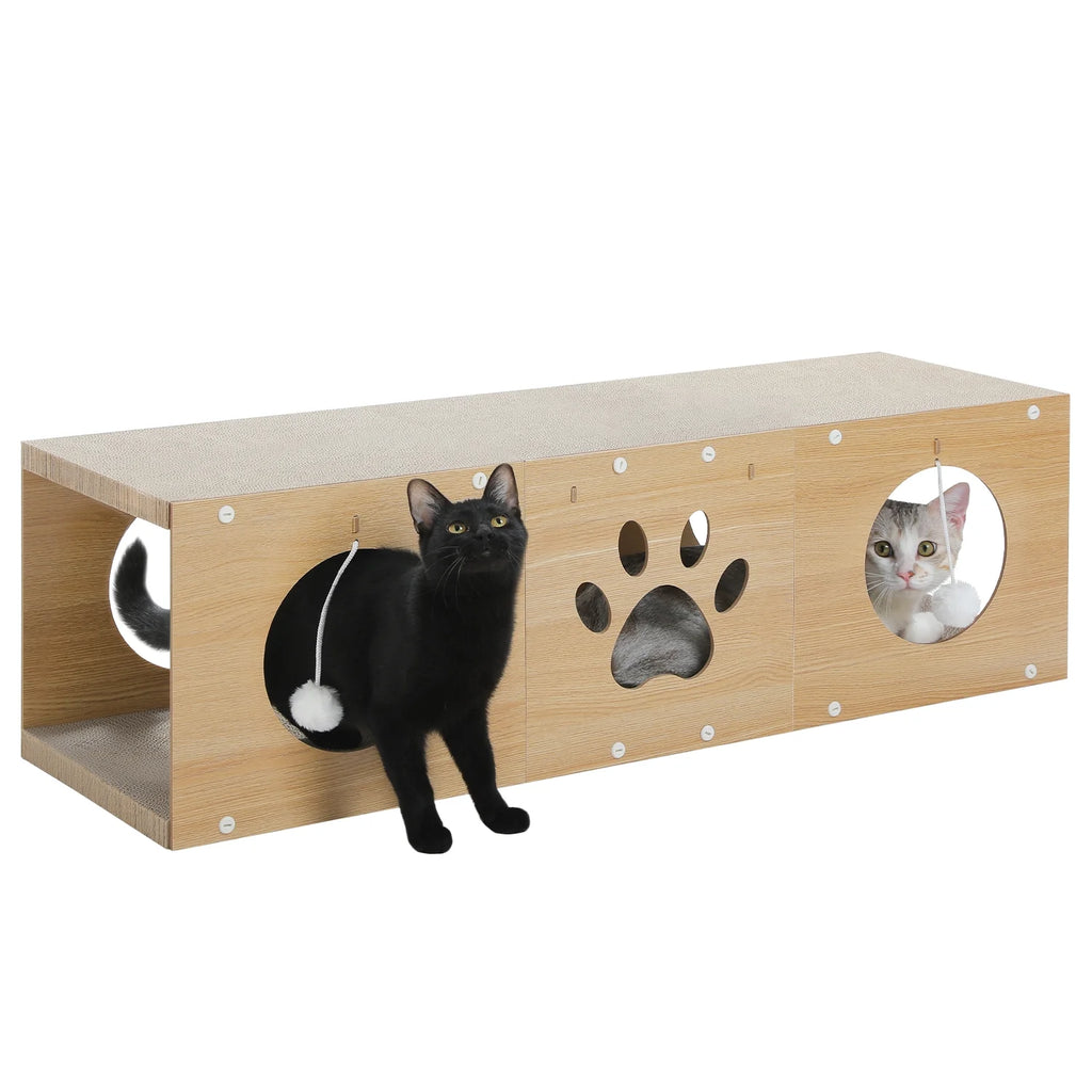 Large and Durable Cat Scratcher & Tunnel 40" X 12" Cat Cardboard Scratching Pad for Indoor Cats
