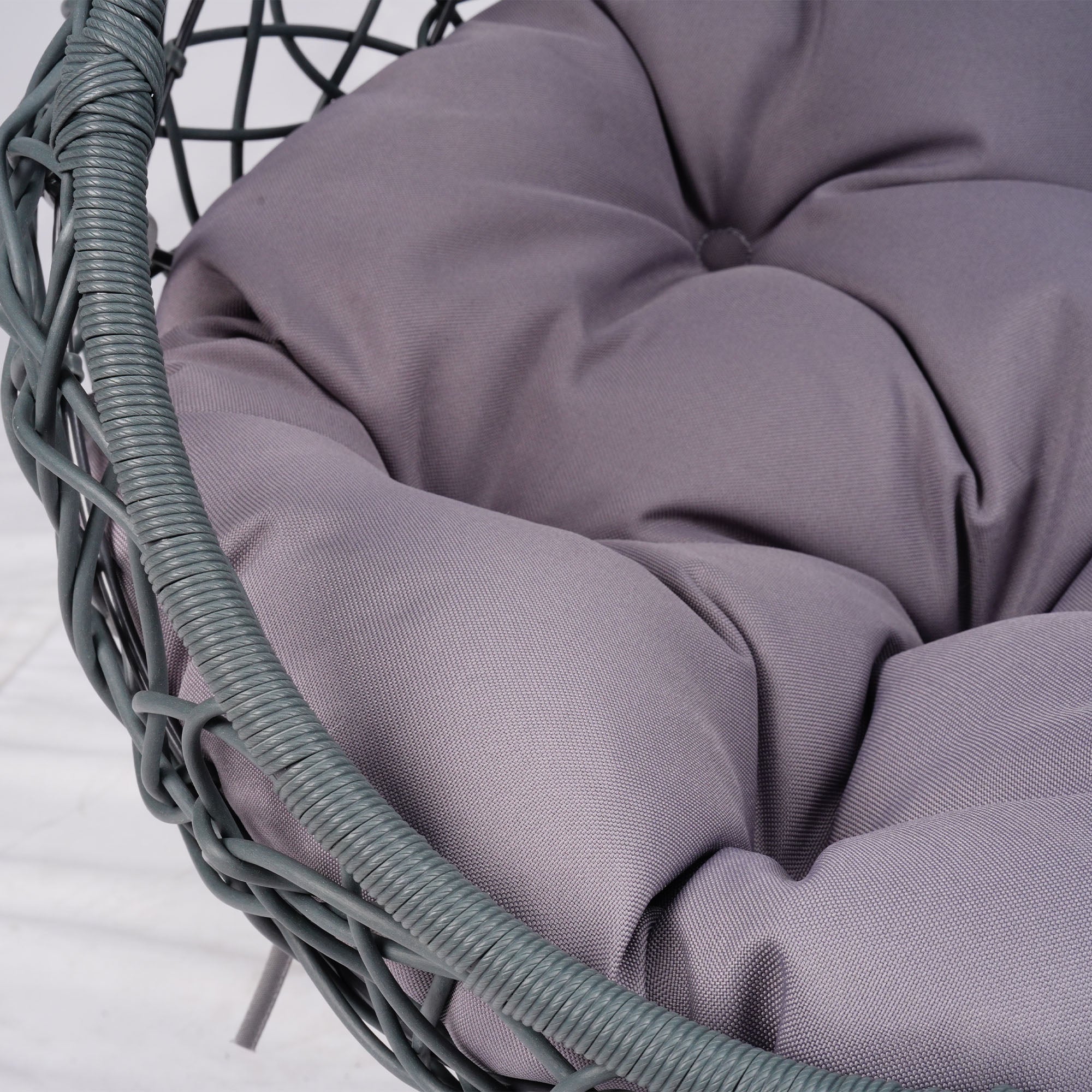 Cat Swing Bed with Stand & Cushion, Cat Egg Chair with Rattan Wicker Appearance, Indoor Hanging Swinging Cat Bed for Cats, Sm