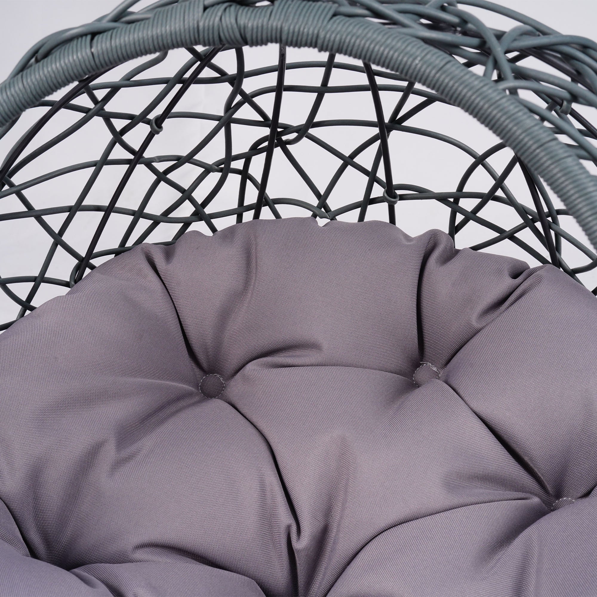 Cat Swing Bed with Stand & Cushion, Cat Egg Chair with Rattan Wicker Appearance, Indoor Hanging Swinging Cat Bed for Cats, Sm