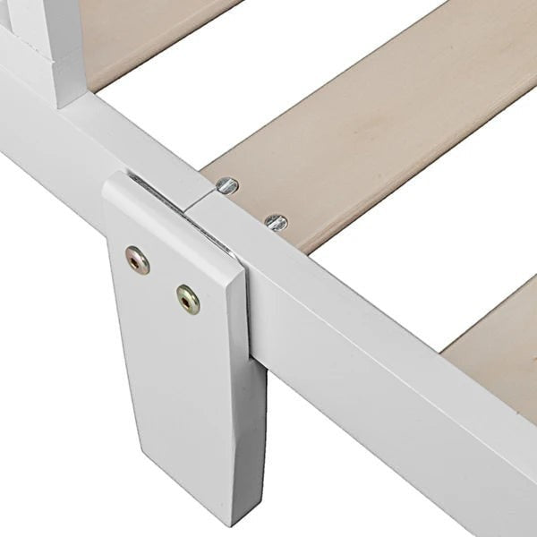XXL Dog Bed with Guardrails: Framed Platform Bed for Large Dogs, White