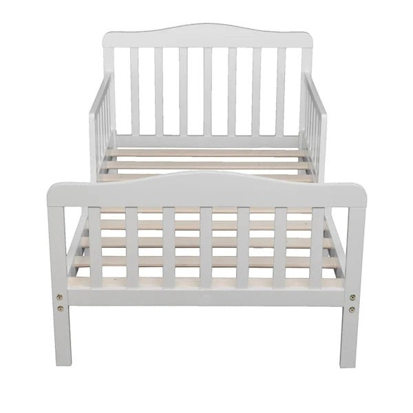 Wooden Baby Toddler Bed Children Bedroom Furniture with Safety Guardrails White