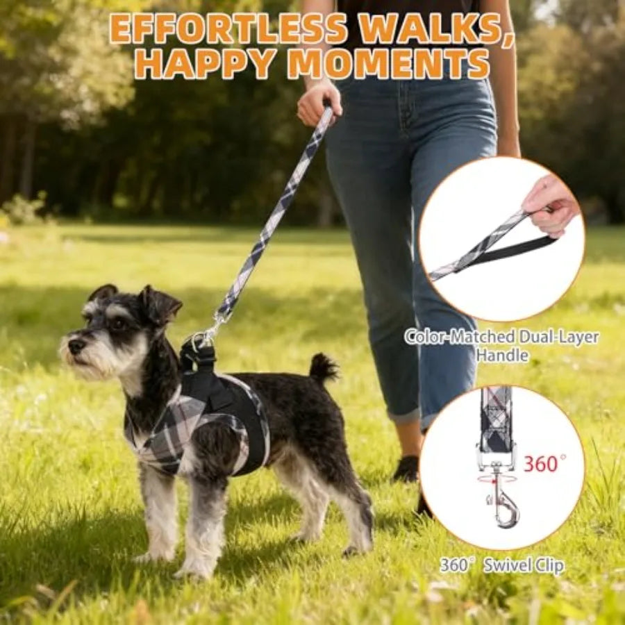 Small Dog Harness and Leash Set, Cute Puppy Harness, Step in No Pull Soft Mesh Pet Vest Harness Collar for Small Size Dogs Cats
