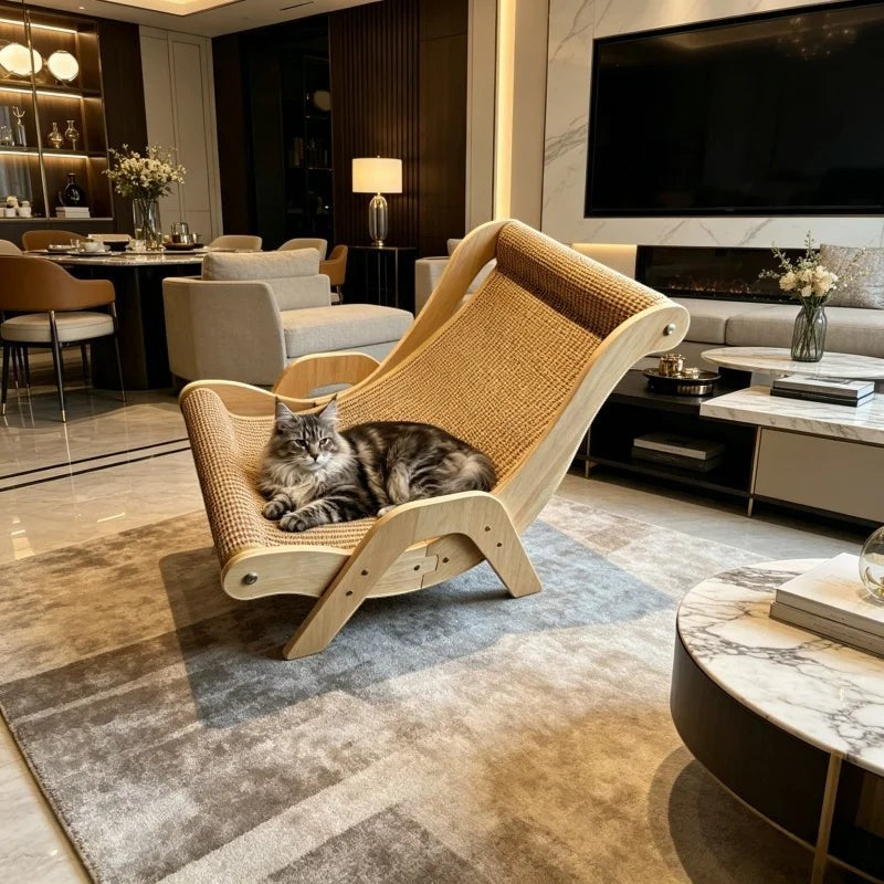 Mincy Pets Sisal Cat Scratcher: L-Shaped Vertical Scratching Board product photo.