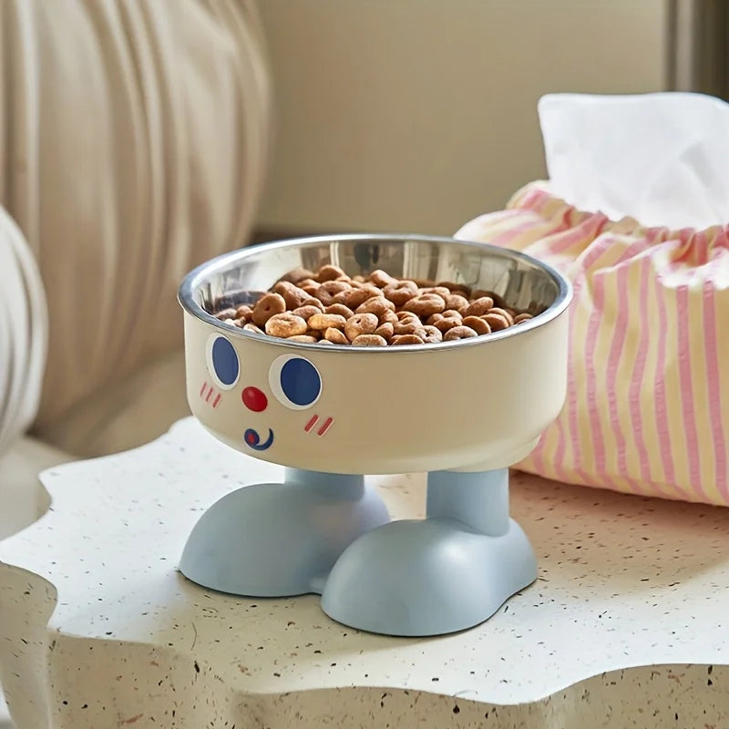 Pet Feeding Bowl Cat Dog Small Capacity Anti Tipping Chew-Resistant Non Slip Base Stainless Steel Indoor Daily Small Pets Silicone Base