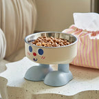 Pet Feeding Bowl Cat Dog Small Capacity Anti Tipping Chew-Resistant Non Slip Base Stainless Steel Indoor Daily Small Pets Silicone Base