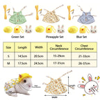 Cute Bunny Pet Vest Accessories Outdoor Leash Rabbit Clothes with Bag Hat Harness Strap Leash Dress Clothes for Guinea Pig