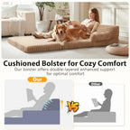 Foldable Human Dog Bed Orthopedic Egg-Crate Memory Foam Human Sized Dog Bed for Adult with Washable Removable Cover and Nonskid
