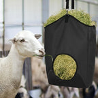 1pcs Goat Hay Feeder Bag Adjustable Slow Feed Hay Bag for Rabbits Horses Sheep Durable Hanging Animal Feeder