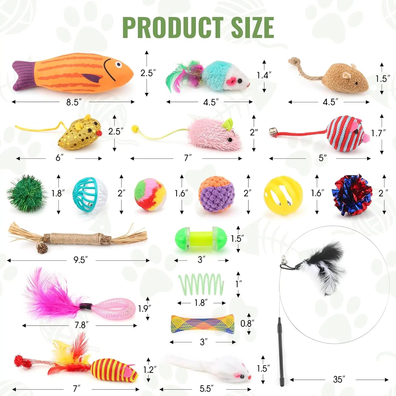 Cat Toys Variety Pack 20 Different Fun Items for Kittens