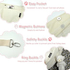 Canvas Dog Sling Carrier for Small Pets Hands Free with Safety Hook and Pocket for Outdoor Travel