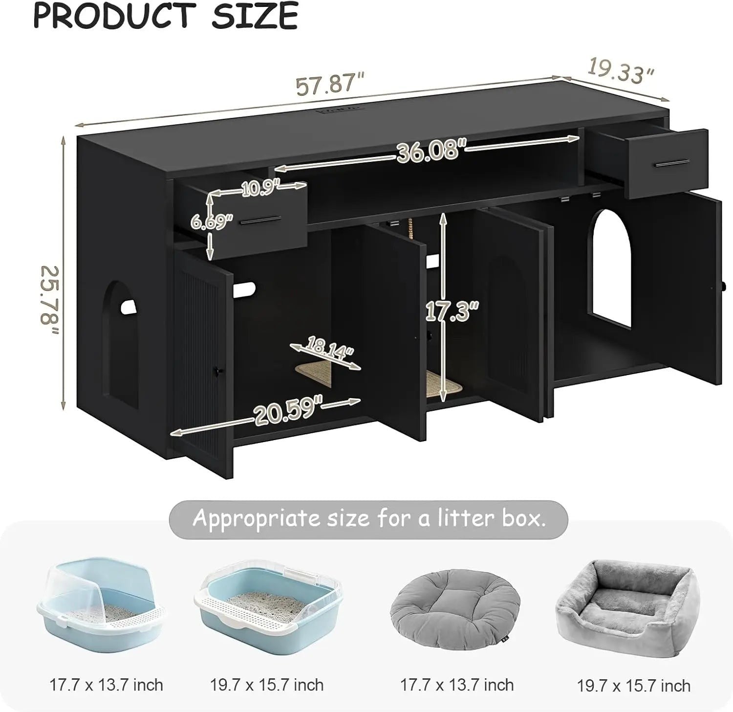 Charcoal Litter Cabinet