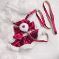 Pet Burrs Leash Cat Dog Universal Fairy Princess Dress Autumn Winter Christmas Walking Cat Dog Walking Chest Harness Back Strap