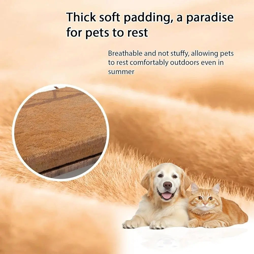 Indoor Wicker Dog Bed with Rattan Sofa, Cushion, and Pet Furniture - Brown, Large & Medium Sizes