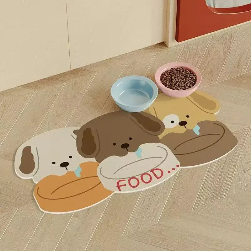 VIKAMA Diatomaceous Earth Pet Mat Waterproof, Non-Slip, Easy-Clean Bowl Mat Suitable for Cat and Dog Food and Water Bowls