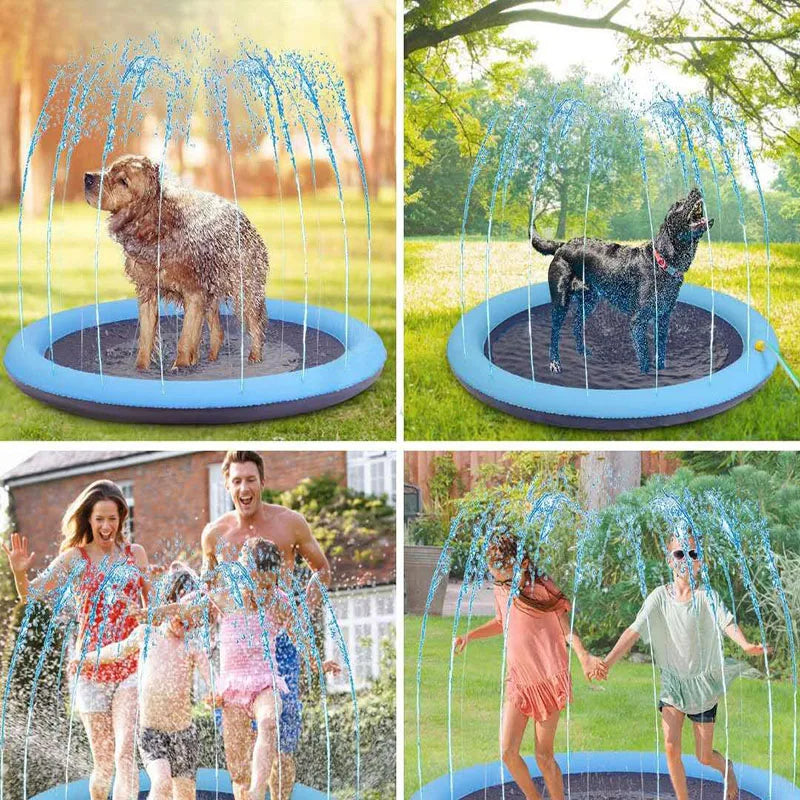 Pet Dog Water Spray Mat Pvc Inflatable Water Fountain Spray Mat Pet Bathing Mat Outdoor Water Play dog toy pomerian dog accessories