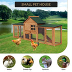 2-Story Bunny Hutch Rabbit Cage Outdoor With Double Side Runs, Pull-Out Tray, Ramp, Roof For Guinea Pigs & Small Pets