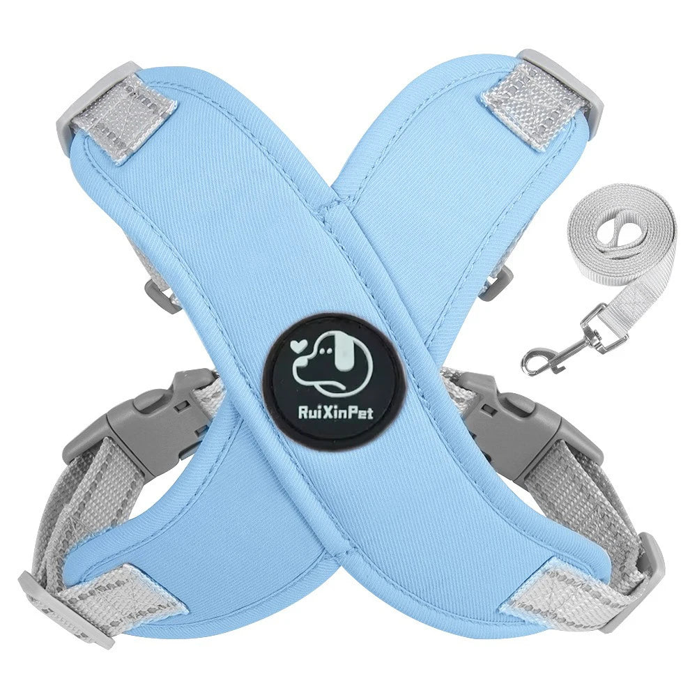 Mincy Pets Reflective Vest Harness & Leash Set with D-Ring product photo.