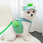 Three-piece Set Duck Frog Spring and Summer Pet Chest Harness Traction Rope Set - Breathable Fabric - For Cats & Puppies - Suita