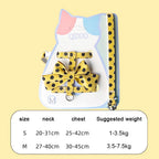 Stylish Polka Dot Pet Bow Harness & Leash Set Cute Puppy Kitten Small Dog Cat Vest Secure Adjustable Walking Cute Bow Collar