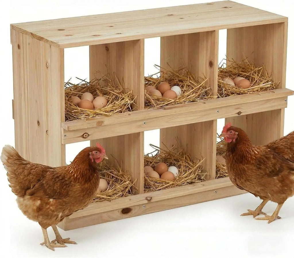 Wooden Chicken Nesting Box for Poultry Compartment Double Layer, Wall Mounted, Easy Assembly, Ideal for Hens, Chickens, Ducks