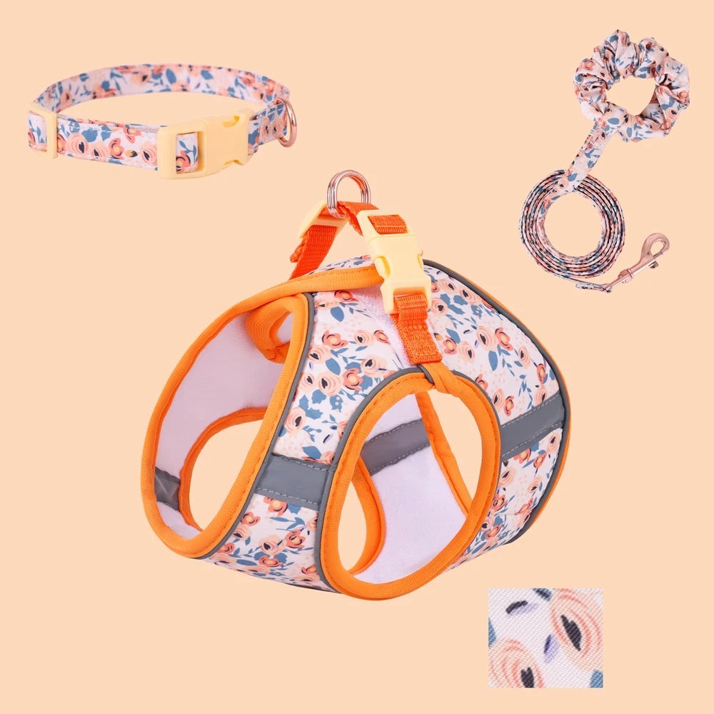 Soft Adjustable Dog & Cat Vest Harness Set