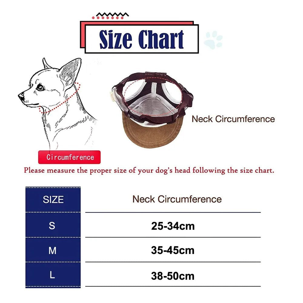 Dog Hat Dog Sunscreen Hat Baseball Cap Outdoor Sports Hat with Ear Holes Adjustable Pet Hat for Small and Medium Dog Large Dogs