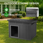 All-Weather Resin Dog House - Durable Outdoor Kennel for Backyard, Farm, Pasture