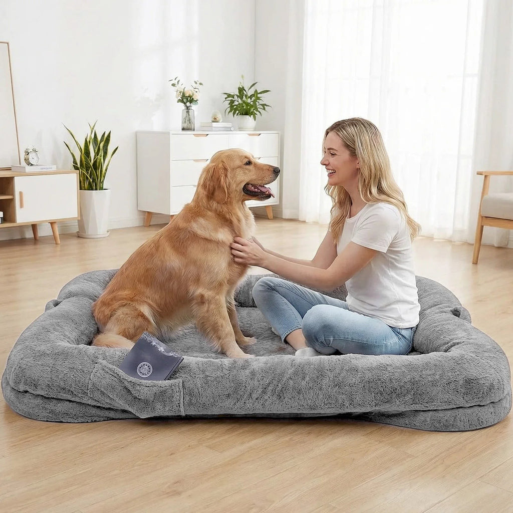 Human-Sized Faux Fur Dog Bed