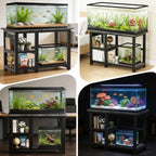 35-40 Gallon Fish Tank Stand with 5 in 1 Power Outlets, 31x18 Inch Heavy Duty Metal Frame Aquarium Stand, Adjustable Storage Sh