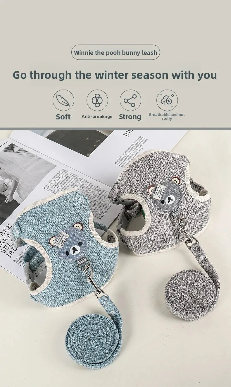 Undershirt Style Pet Leash Adjustable Cat Dog Harness Breathable Leash Convenient Pet Vest For Small Dog Cat Supplies
