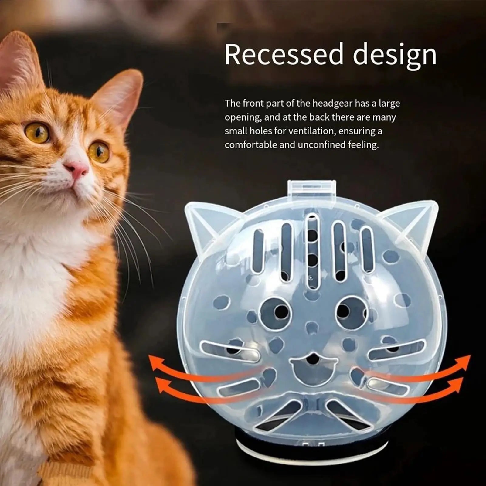 Breathable Sturdy Muzzle Mask Cat Head Cover Space Hood Ball shaped Kitten Protective Helmet Anti-bite Pet Grooming Supplies