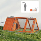 Rabbit Hutch Outdoor, Wooden Chicken Coop with Run, Orange