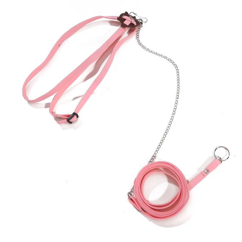 Turtle Traction Belt Control Rope Training Belt Outdoor Walking Leash Harness Reptile Leash Pet Supplies PU Leather Pet Traction