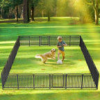 32 Inch Dog Playpen with Door, Heavy Duty Metal Exercise Pen for Large Medium Small Dogs, Foldable Outdoor Yard Fence 16 Panels