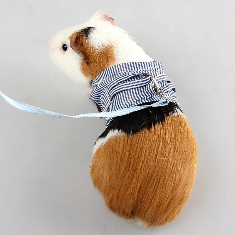 Floral Summer Pet Clothes with Harness & Leash Set Small Animal Outfit for Hamster Guinea Pig Squirrel Mice and Small Pets