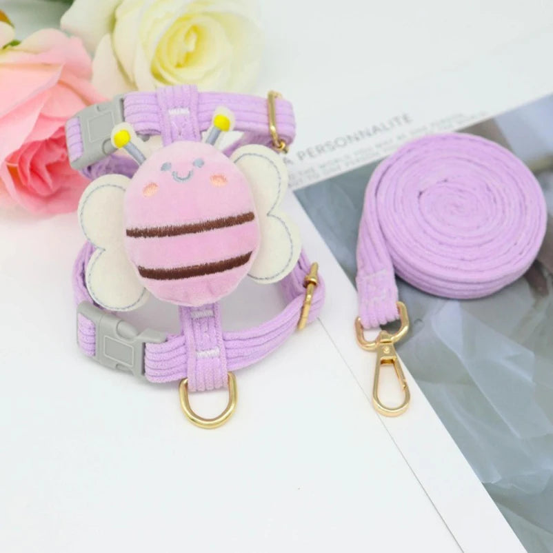 New cat Harness Leash Set for Small Dogs Adjustable Puppy Harness Vest French Bulldog Chihuahua Pug Outdoor Walking Lead Leash