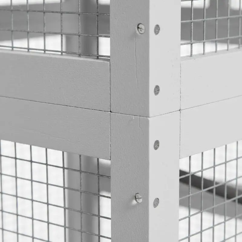 Wooden Bird Cage, with Stand, for Finches, Parakeets, Small birds - Grey