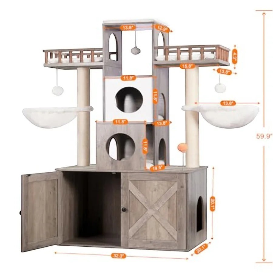 Hideaway Tower & Litter Cabinet