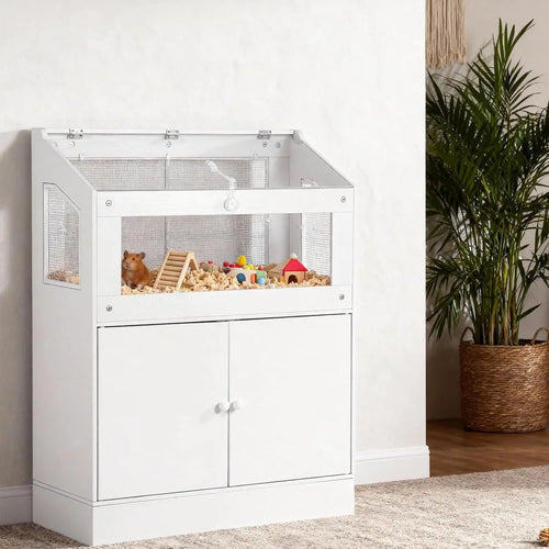 Mincy Pets Acrylic Small-Animal Cage with Cabinet product photo.